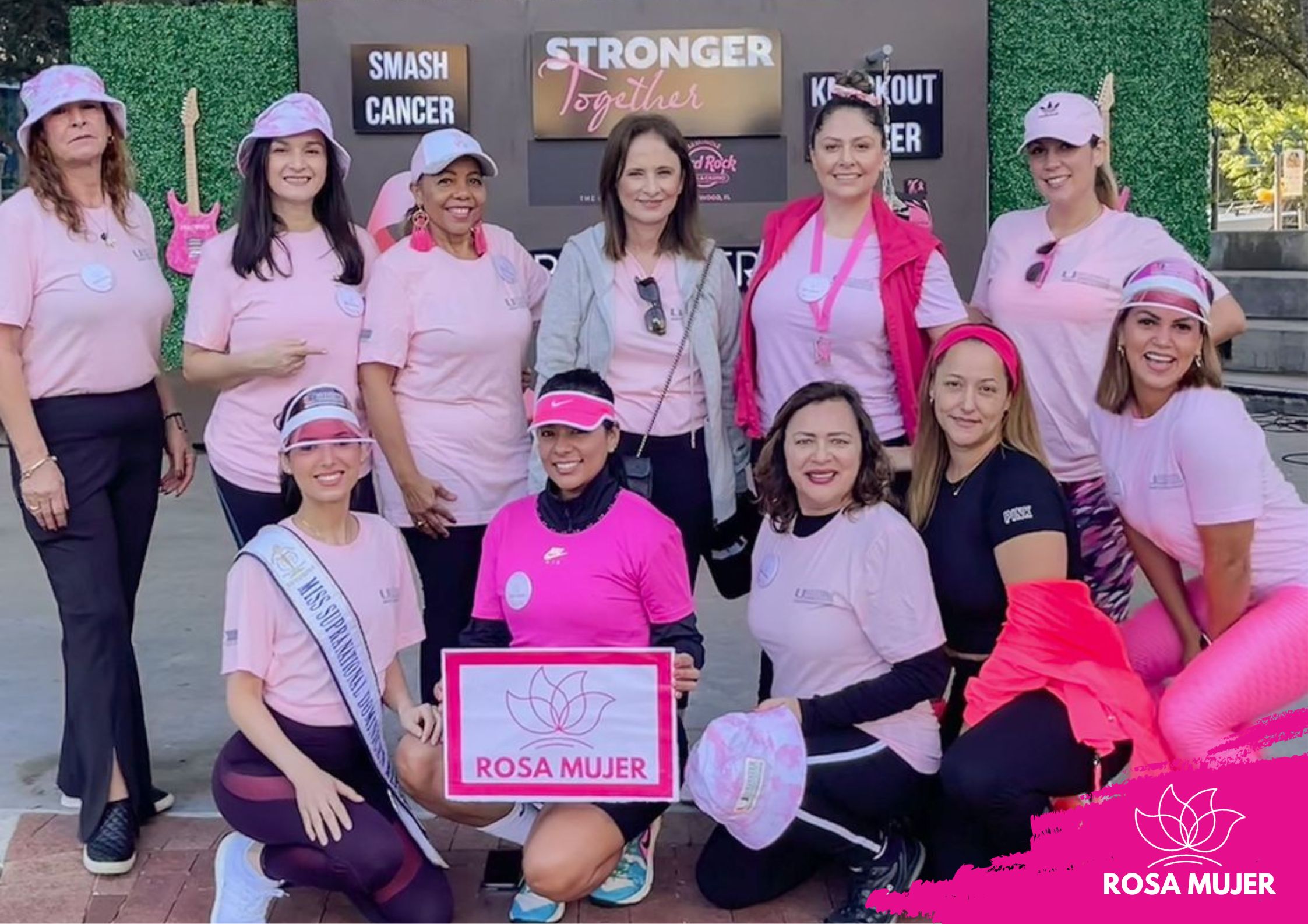 Póster de la caminata de octubre rosa de Rosa Mujer